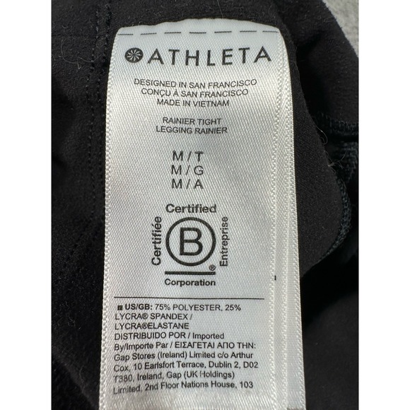 Athleta Rainier Tight Leggings Womens Medium Tall Black Active Run Yoga Train - Picture 8 of 11